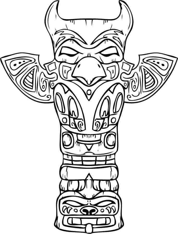 Totem pole free coloring page