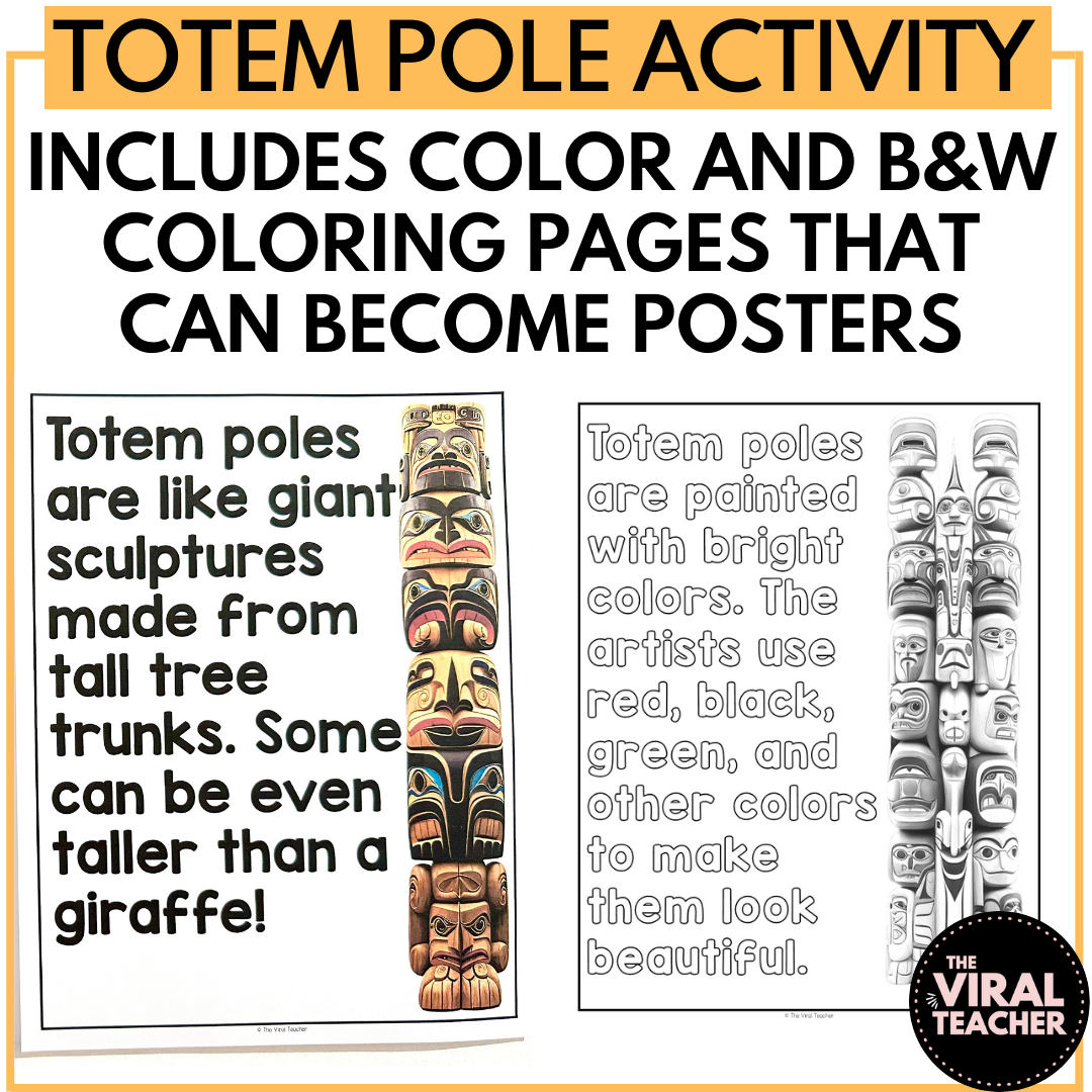 Build a totem pole for native american heritage month craft and writing activity made by teachers