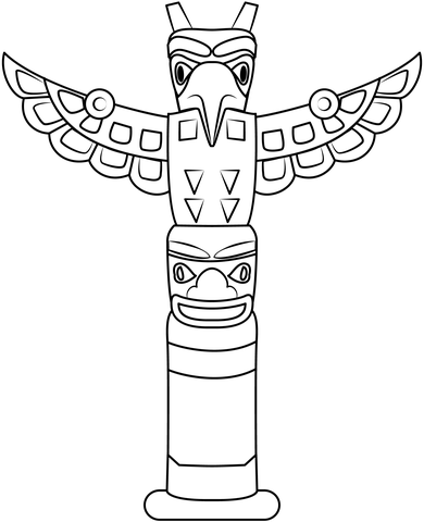 Totem pole coloring page free printable coloring pages