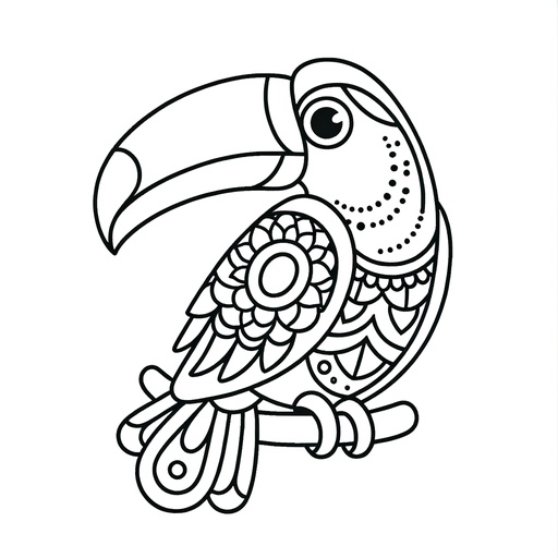 Mandala toucan coloring page