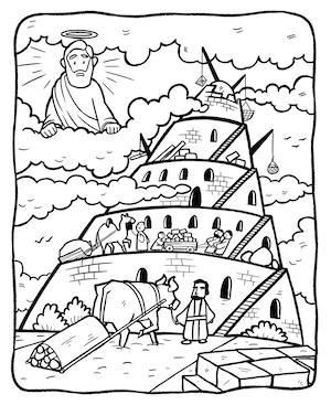 Tower of babel coloring page tower of babel bible coloring pages bible crafts