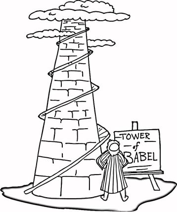 Tower of babel coloring page supercoloring tower of babel sunday school coloring pages bible coloring pages