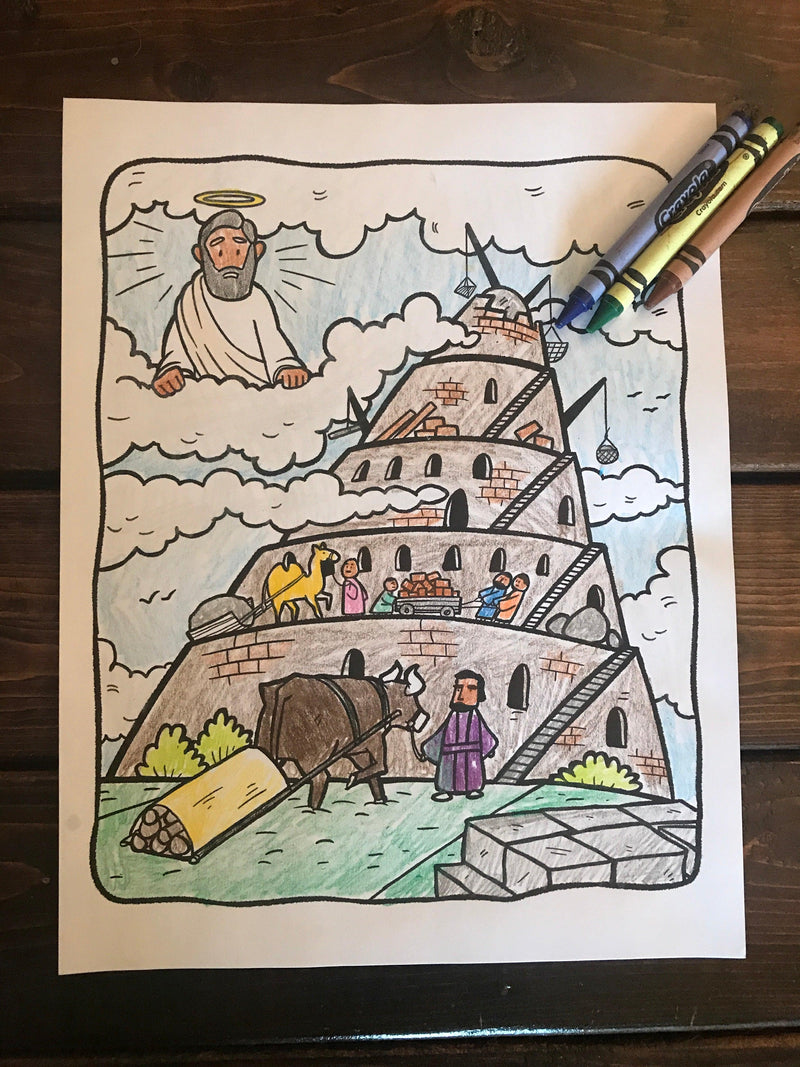 Tower of babel coloring page