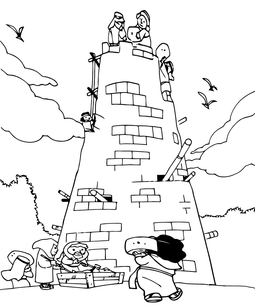 Tower of babel coloring page for sunday school educative printable tower of babel sunday school coloring pages sunday school coloring sheets