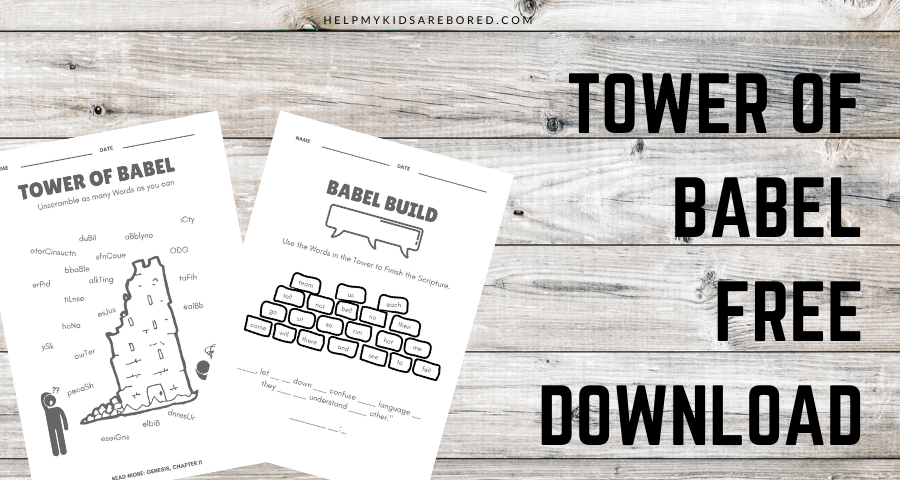 Free printable tower of babel activity sheets â help my kids are bored