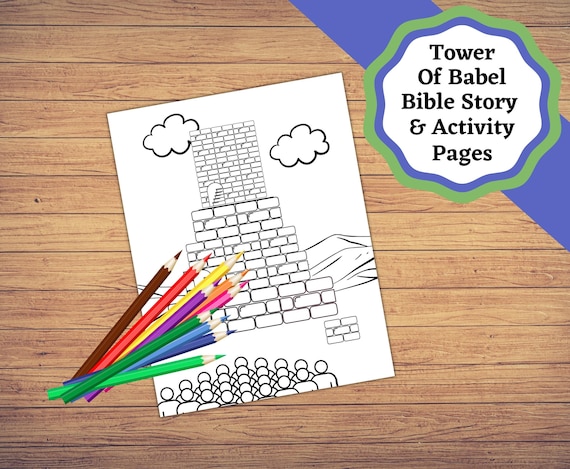 Printable tower of babel crafts story and coloring pages tower of babel bible kids lesson