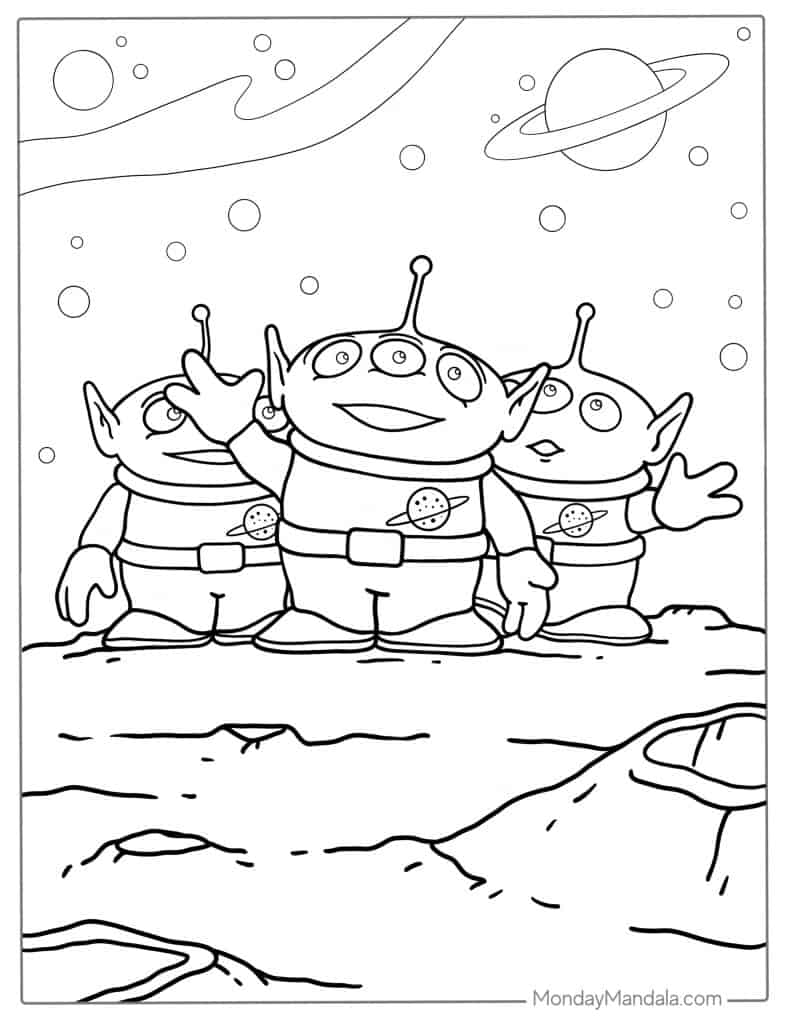 Alien coloring pages free pdf printables