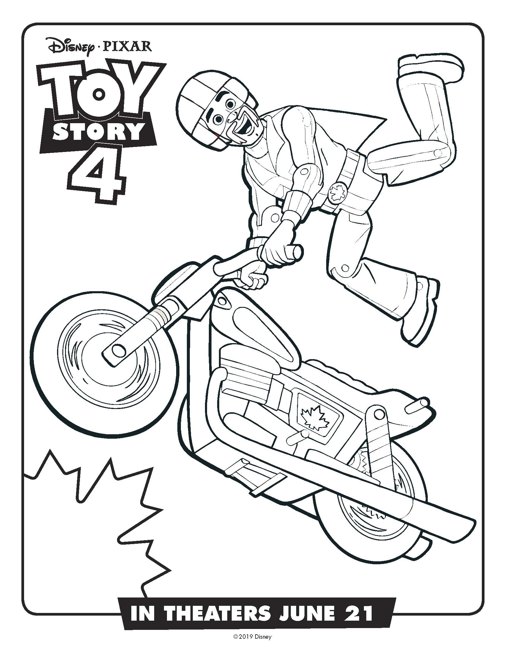 Free printable toy story duke caboom coloring page