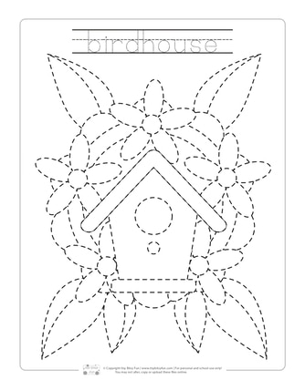 Spring tracing worksheets