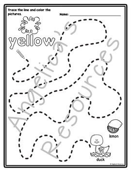 Color names activities kindergarten worksheets coloring pages printable trace