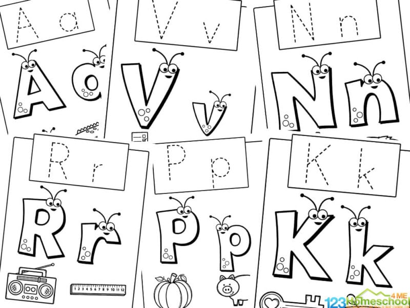 Free printable abc alphabet trace and color worksheets