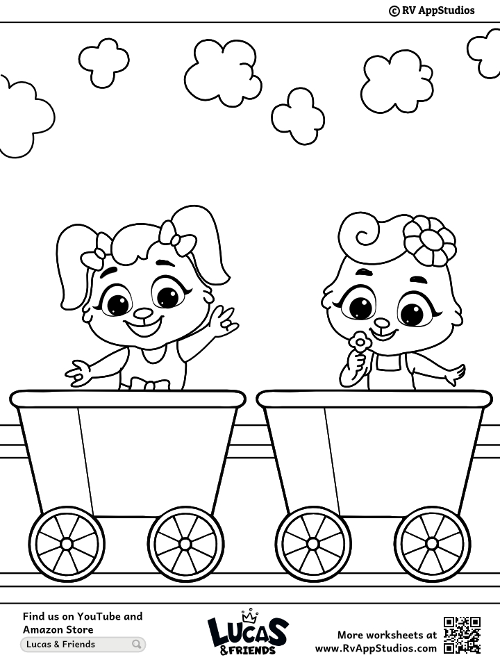 Train track coloring pages for kids