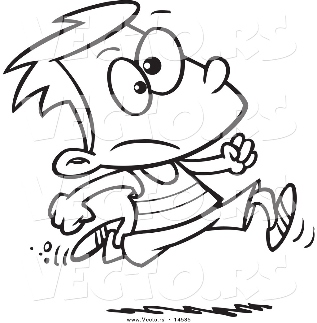 R of a cartoon boy running track