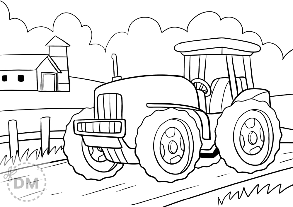 Printable tractor picture to color