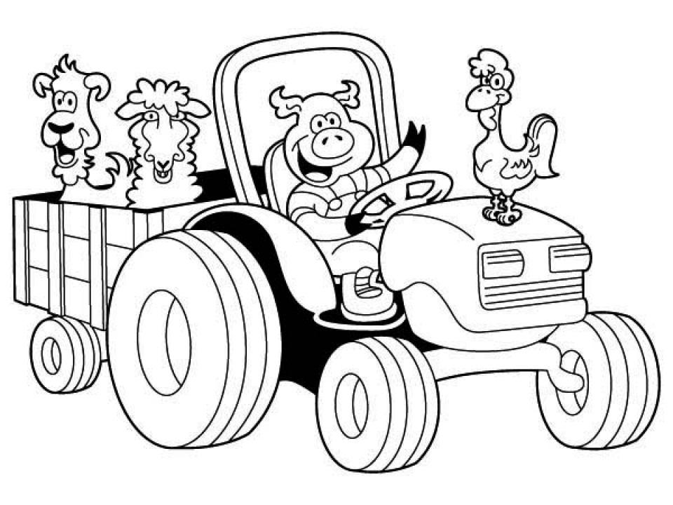 Coloring pages free tractor coloring pages