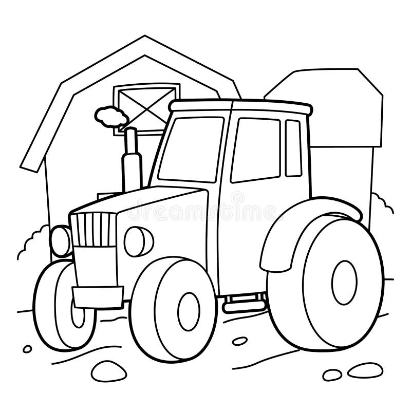 Tractor coloring page stock illustrations â tractor coloring page stock illustrations vectors clipart