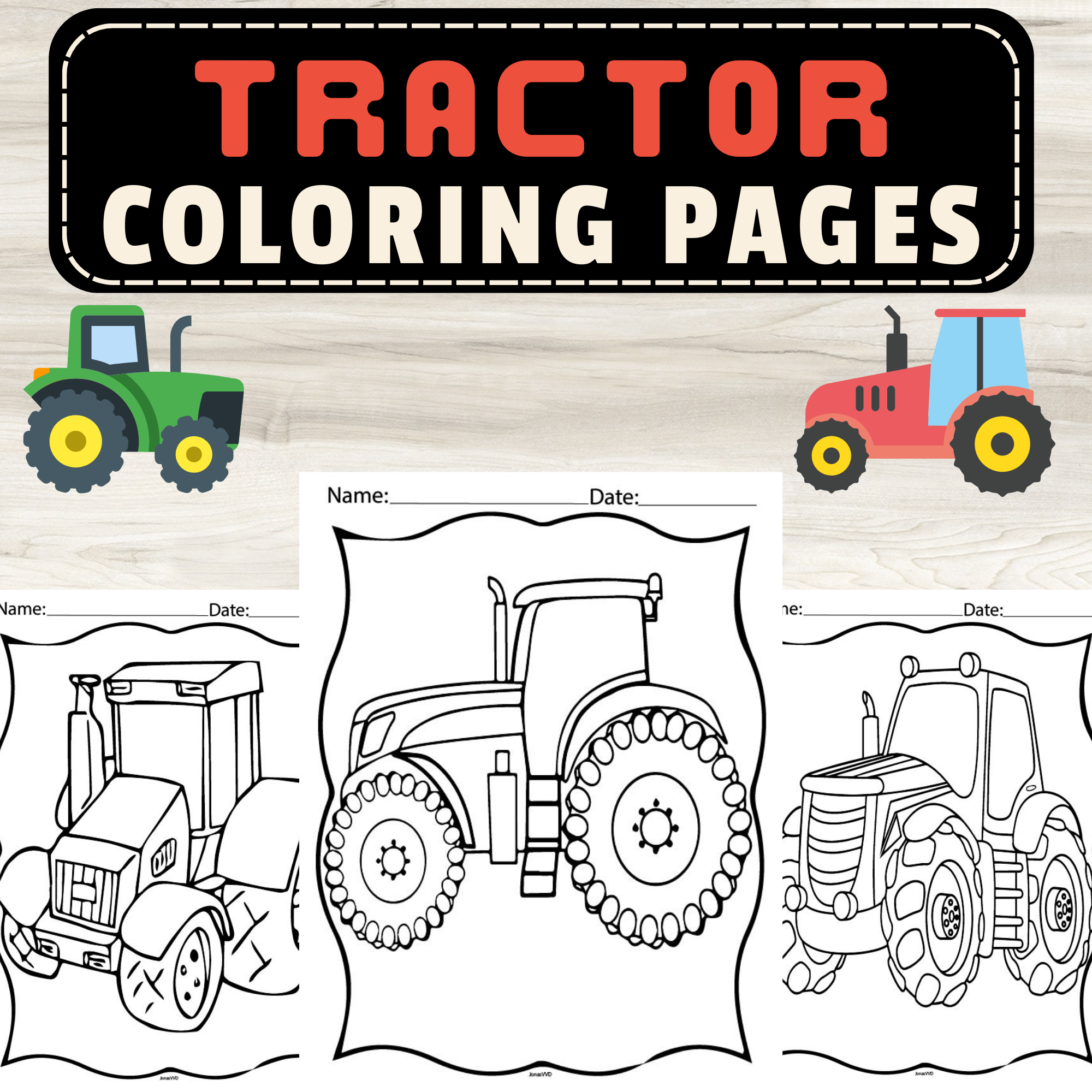 Tractor coloring pages for kids farm