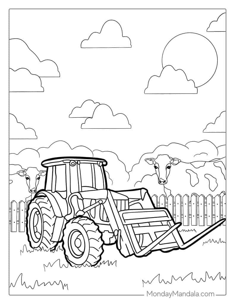 Tractor coloring pages free pdf printables