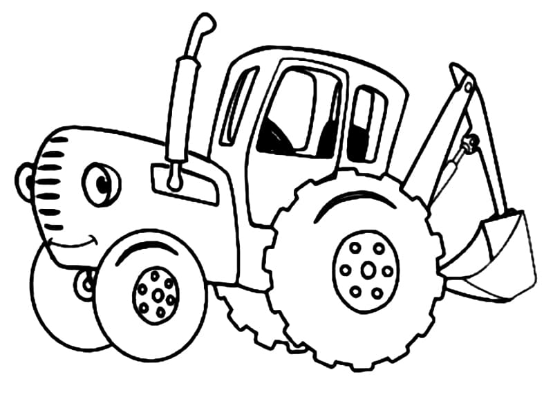 The blue tractor coloring pages