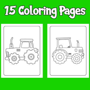 Tractor coloring pages printable farm coloring pages for kids tpt