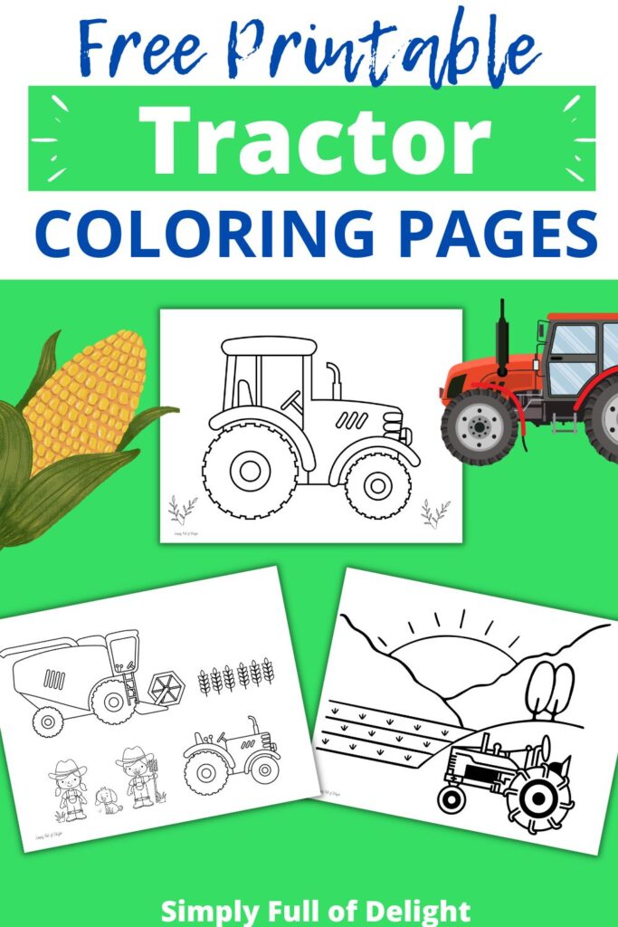 Free printable cute tractor coloring pages for kids