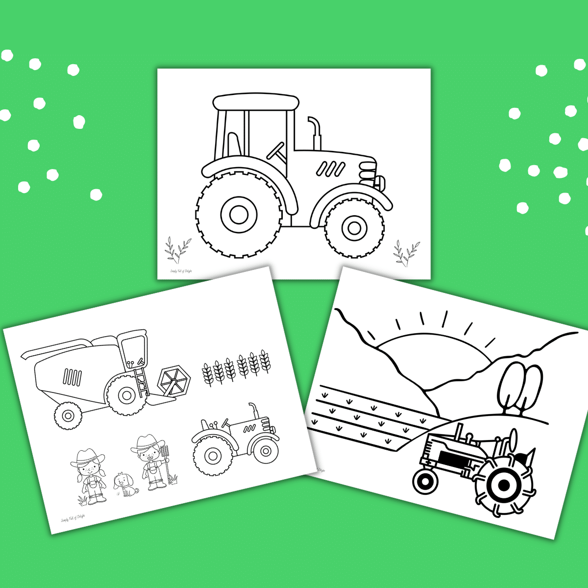 Free printable cute tractor coloring pages for kids