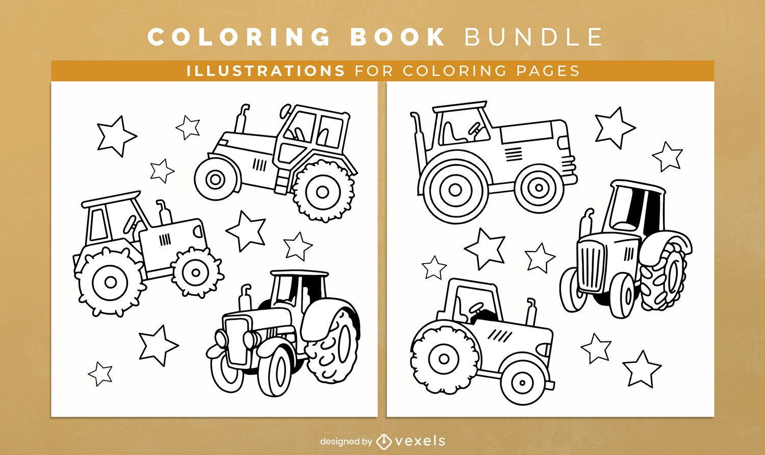 Tractor coloring book design kdp interior design vector download