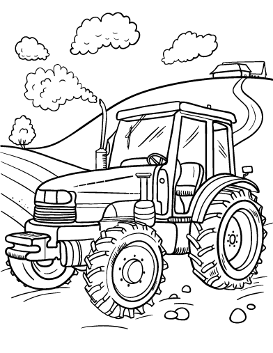 Free tractor coloring page