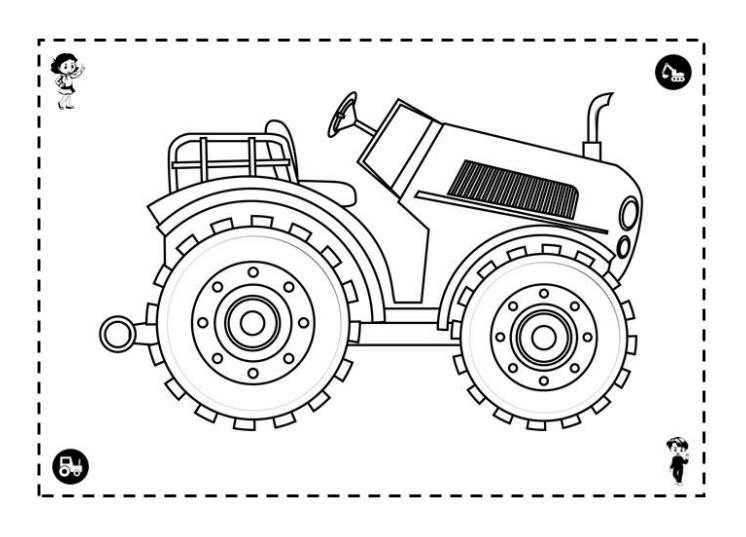 Printable tractor trucks coloring made by teachers