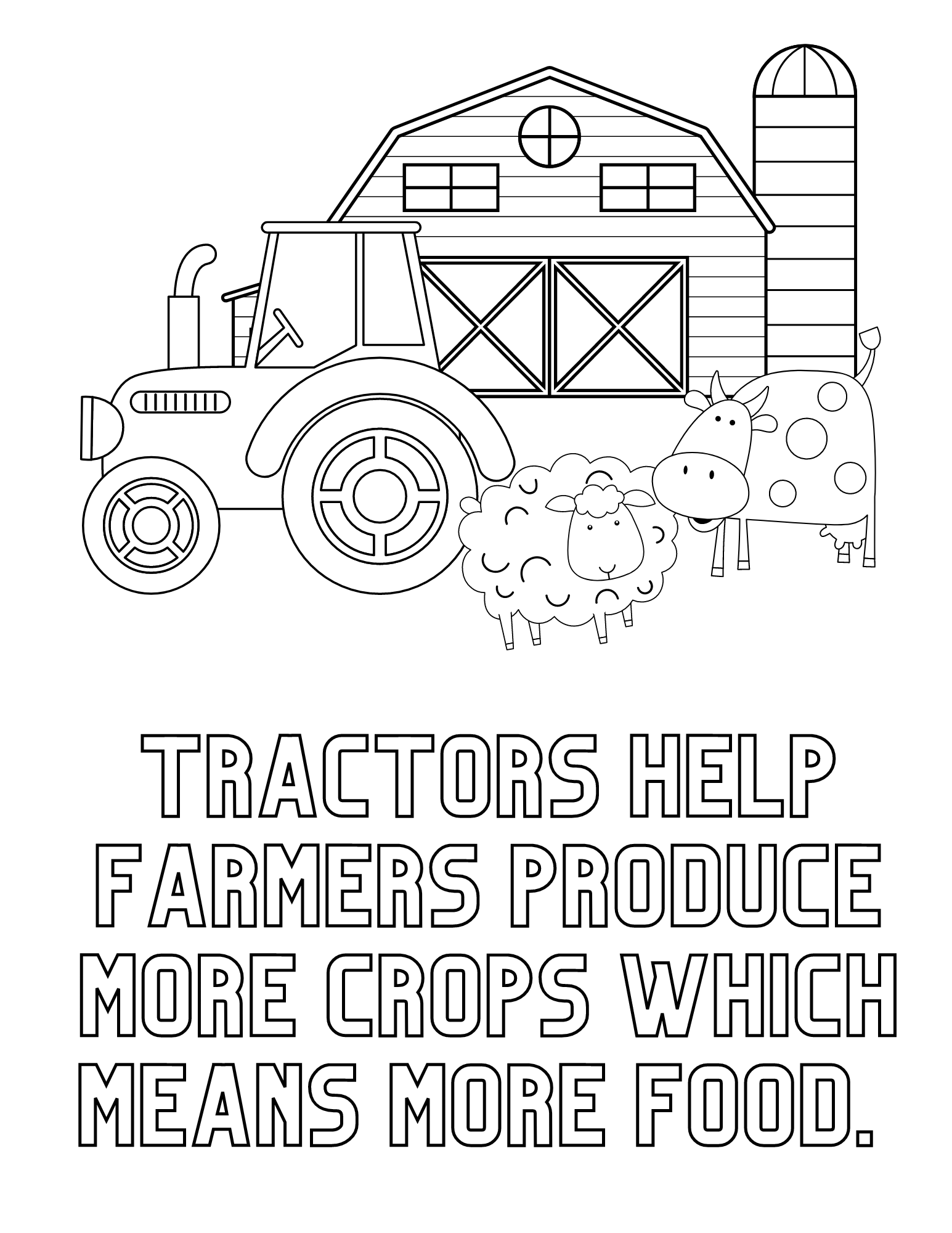 Free tractor coloring pages for kids and adults