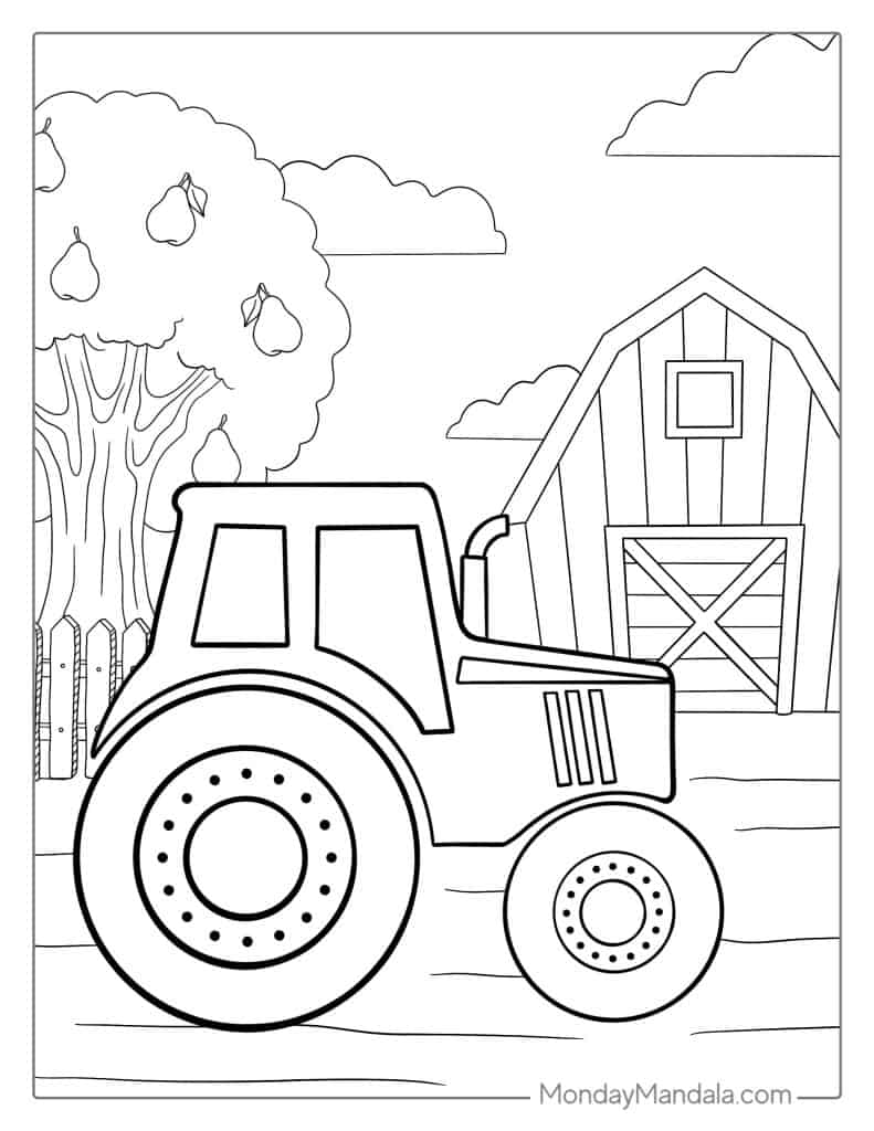 Tractor coloring pages free pdf printables