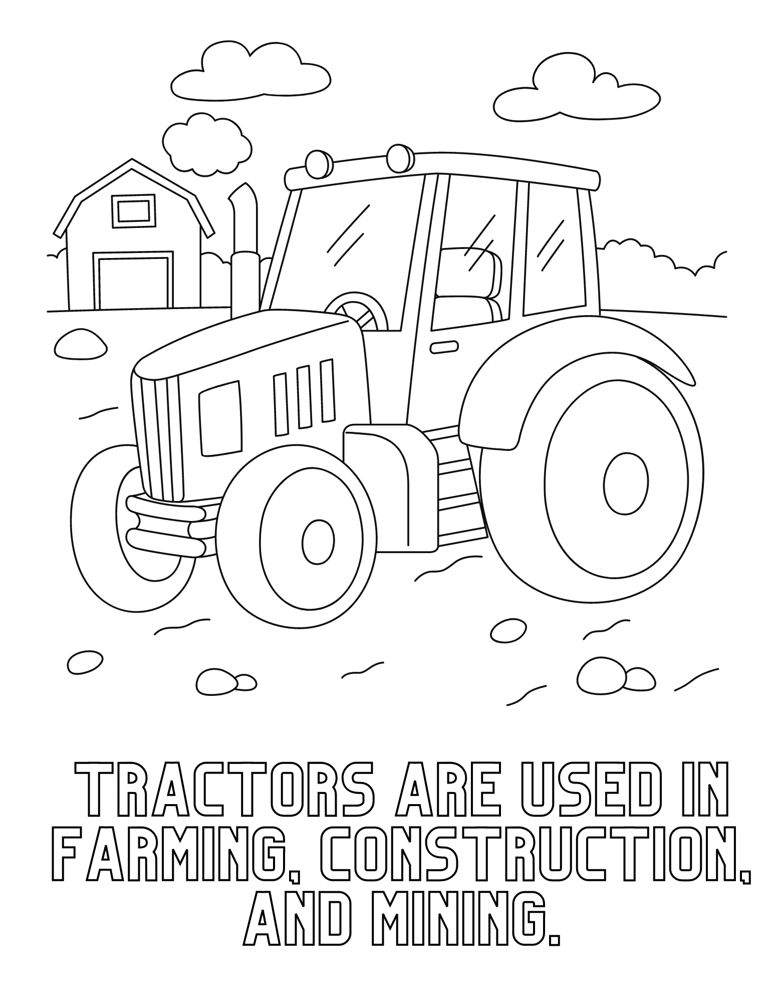 Free tractor coloring pages for kids and adults