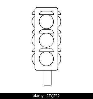 Traffic lights for kids coloring book vector illustration stock vector image art