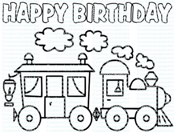 Choo choo train birthday party printables train birthday party favor train party supplies coloring page coloring sheet instant download pdf