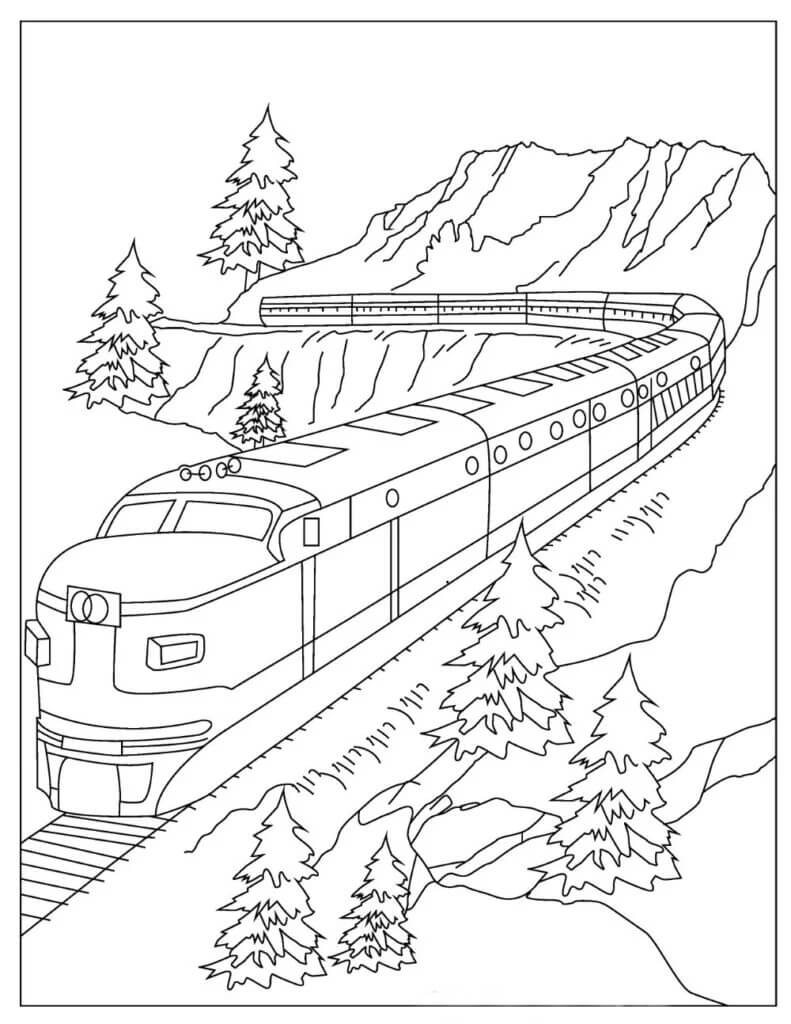 Great train coloring page