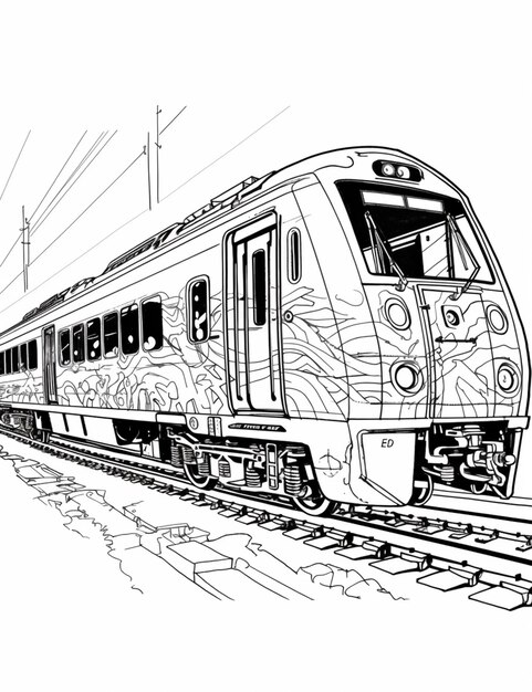 Page train coloring book large print images