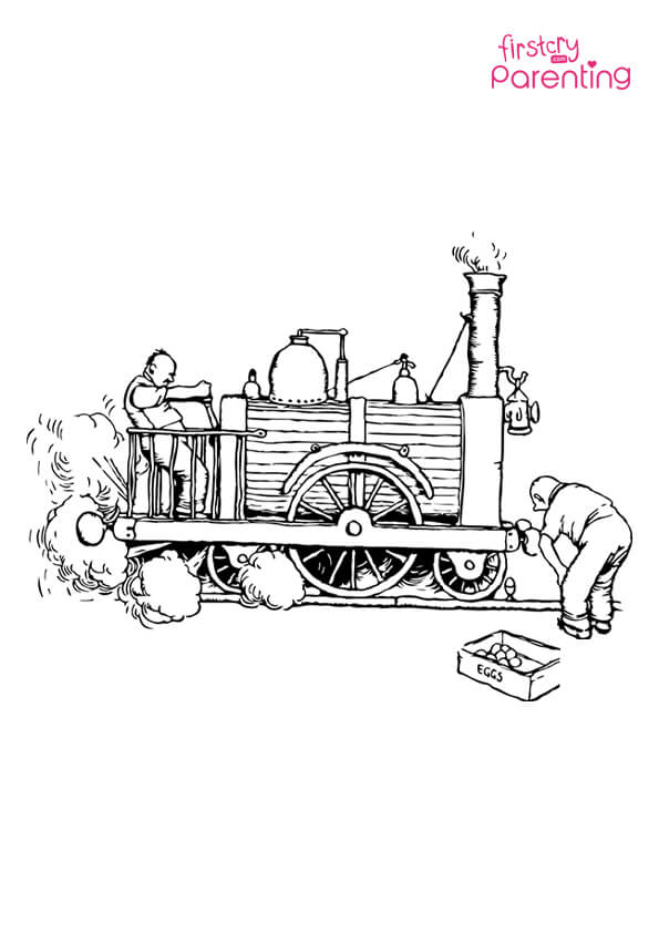 Easy printable train coloring pages for kids