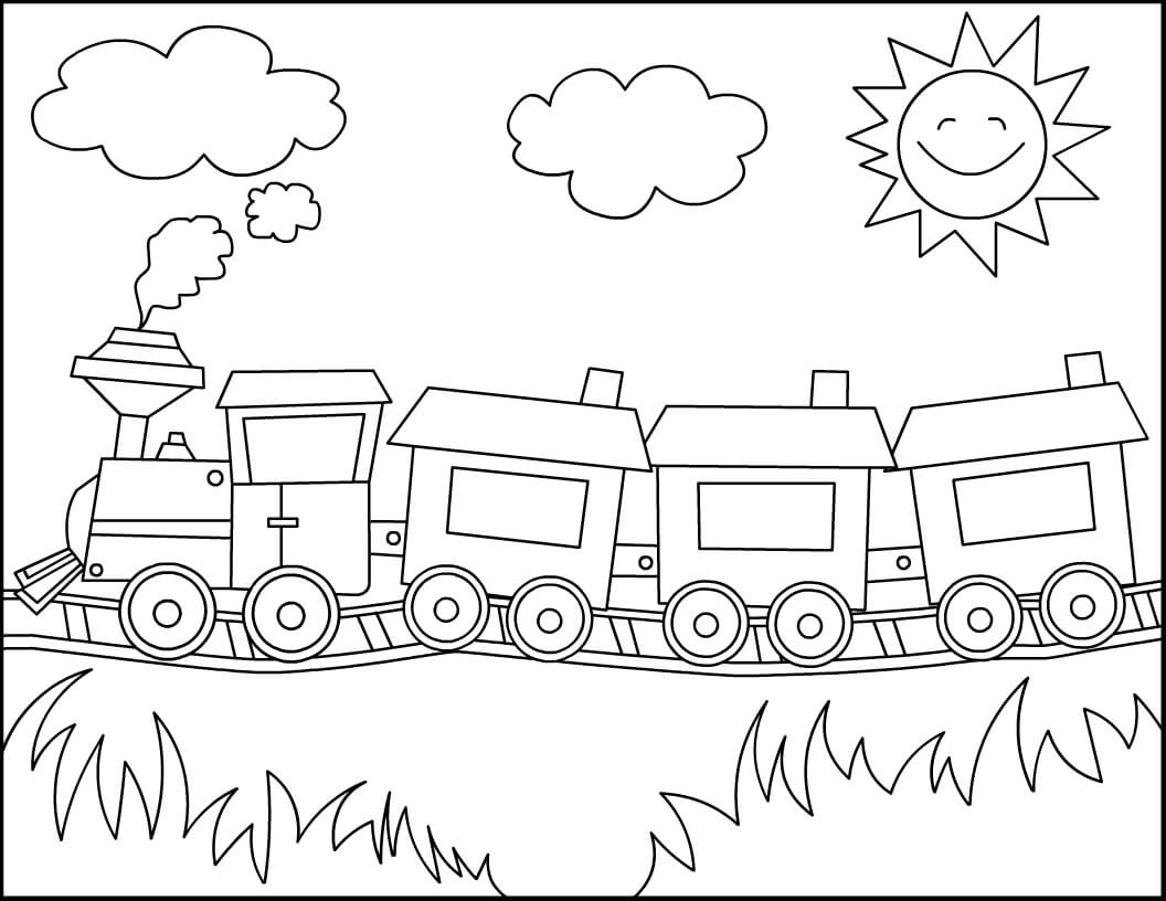 Train is for kid coloring page
