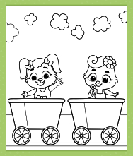 Train track coloring pages for kids