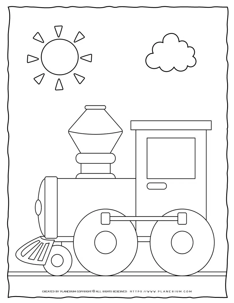 Train coloring page