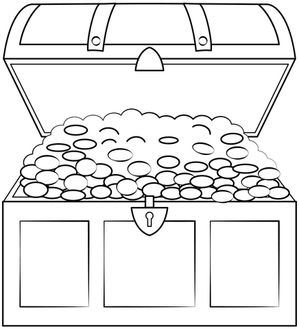 Treasure chest coloring page free printable coloring pages