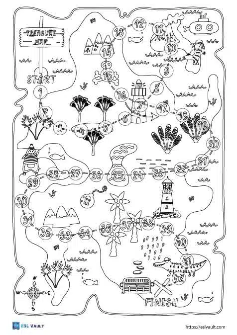 Free treasure map coloring pages