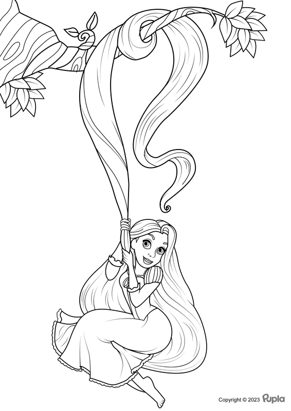 Ðï rapunzel hanging on a tree branch