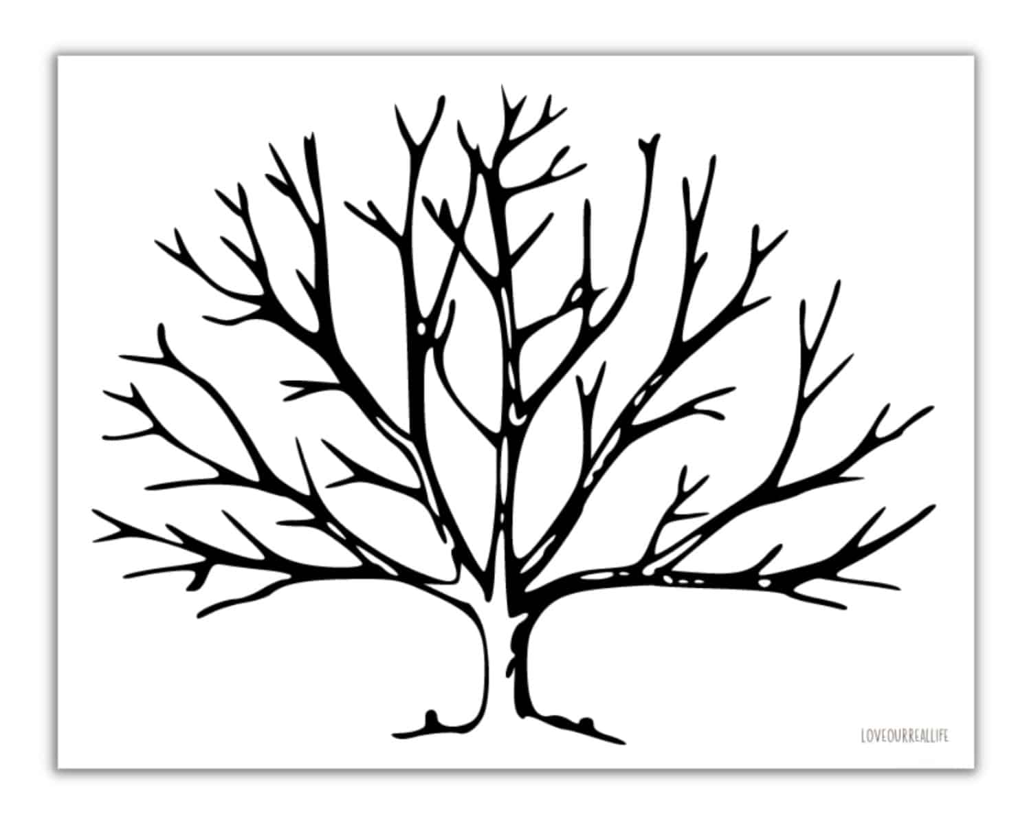 Free printable trees without leaves template