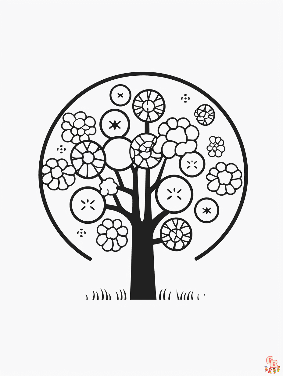 Fun and free tree coloring pages for kids