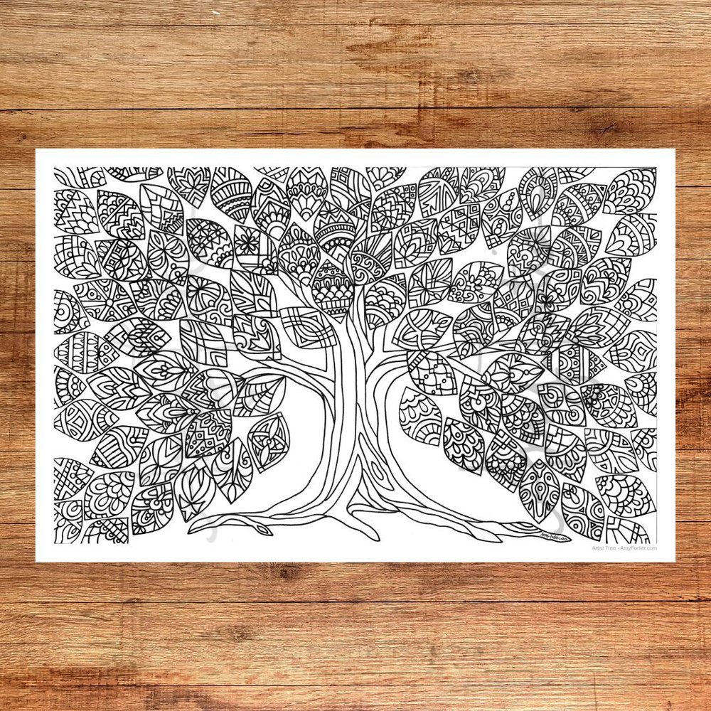 Tree of life coloring poster â amy fortier