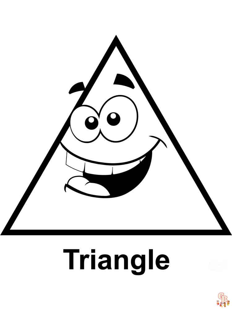 Triangle coloring pages printable free easy to color