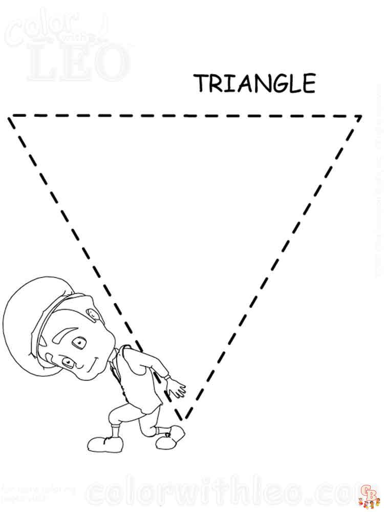 Triangle coloring pages printable free easy to color