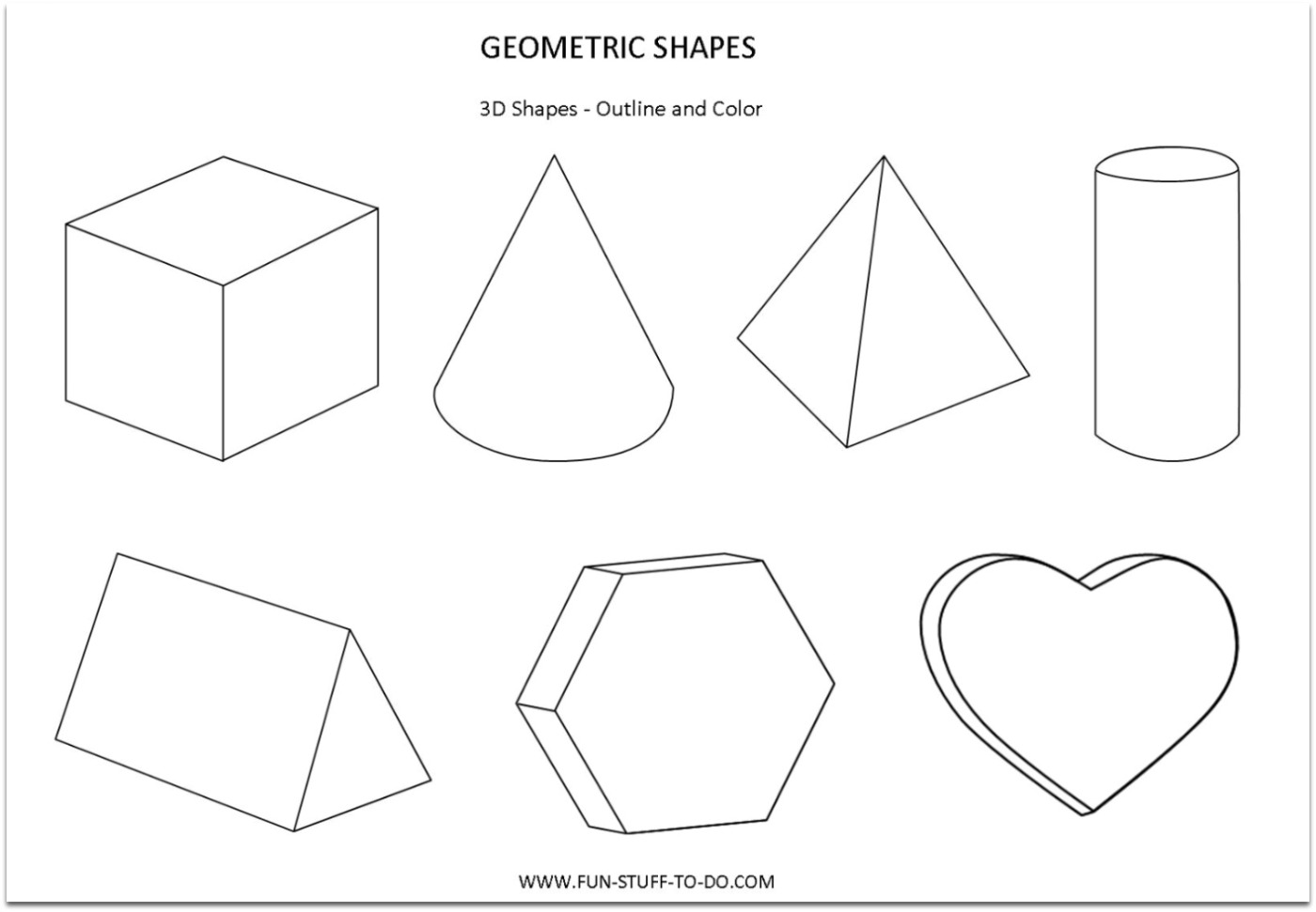 Geometric shapes worksheets free to print