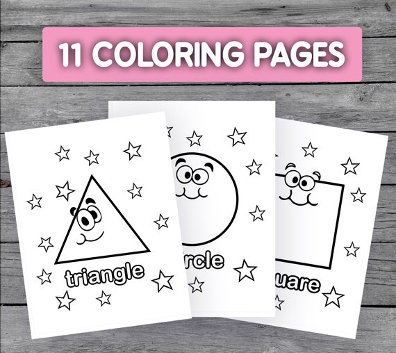 Printable shapes coloring pages worksheets for kids preschool kindergarten homeschool